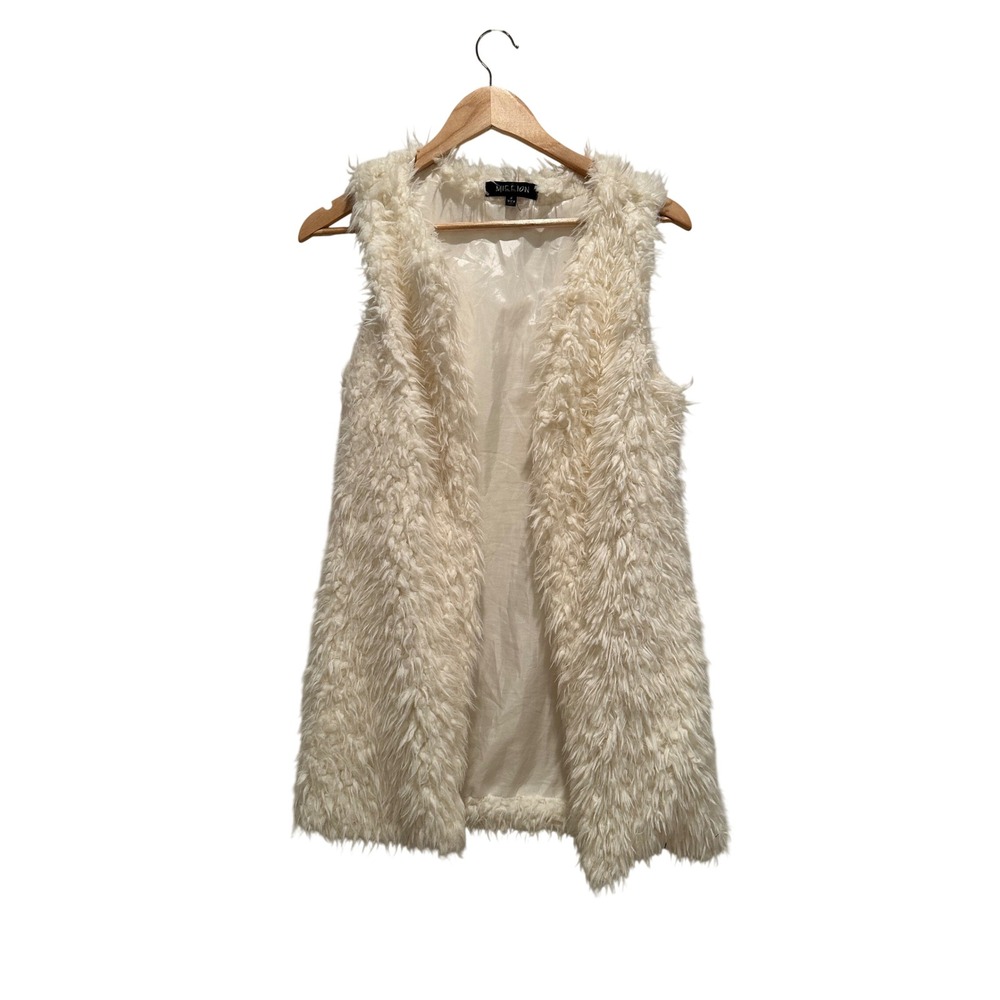 Mieeion Faux Fur Longline Vest Open Front Small Chic Going Out Winter Party